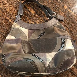 Coach Gray/Purple Mixed Media Bag